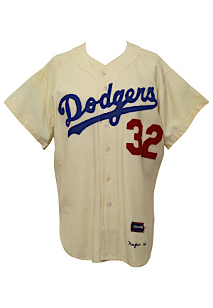 1965 Sandy Koufax Los Angeles Dodgers Autographed Home Flannel Display Jersey