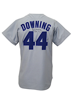 1974 Al Downing Los Angeles Dodgers Game-Used & Autographed Road Jersey