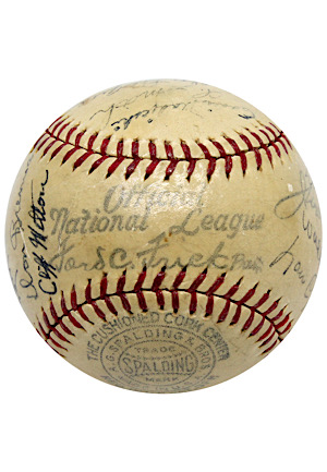 1937 New York Giants Team Signed ONL Baseball (Full JSA • NL Champions)