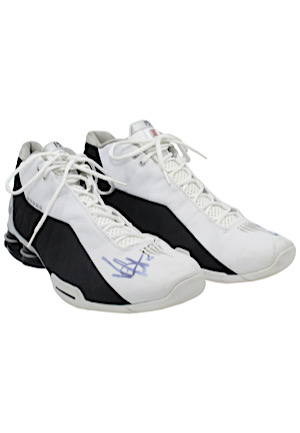 Circa 2000 Vince Carter Toronto Raptors Game-Used & Dual-Autographed Nike "Shox" Shoes (Carter Hologram • Sourced From Assistant Coach)