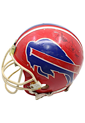 1991 Thurman Thomas Buffalo Bills Game-Used & Autographed Helmet (Inscribed 1991 • Great Use)