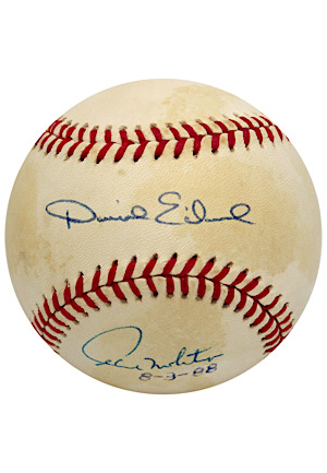 Paul Molitor, Bob Ojeda & Dave Eiland Multi-Signed & Inscribed Baseball