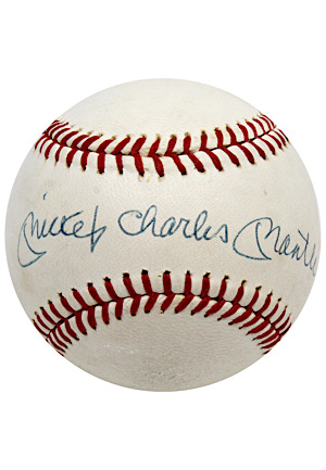 Mickey "Charles" Mantle Full Name Single-Signed OAL Baseball (PSA/DNA)