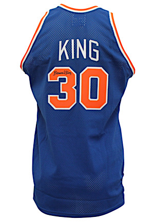 1986-87 Bernard King New York Knicks Game-Used & Autographed Road Jersey