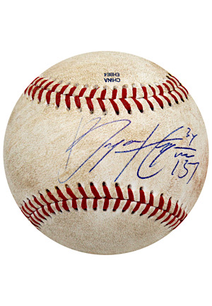 6/15/2011 Bryce Harper Game-Used & Autographed SAL League Baseball (First Professional Triple • MLB Authenticated)
