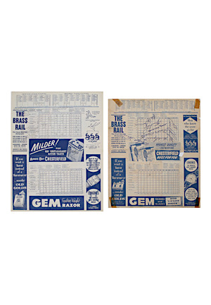 1954 New York Yankees Multi-Signed Scorecard Including Mantle & Ford & 1951 Scorecard From 9/21/51 (2)(Full PSA/DNA)