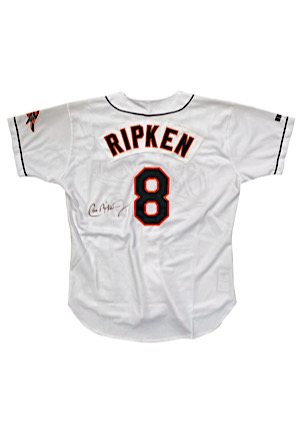 1995 Cal Ripken Jr. Baltimore Orioles Game-Used & Autographed Home Jersey (PSA/DNA)