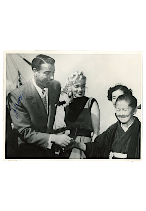 Joe DiMaggio Autographed B&W Photo With Marilyn Monroe