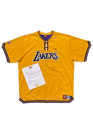 1997-98 Kobe Bryant Los Angeles Lakers Player Worn & Autographed Shooting Shirt (Photo-Matched • Lakers LOA • Full JSA)
