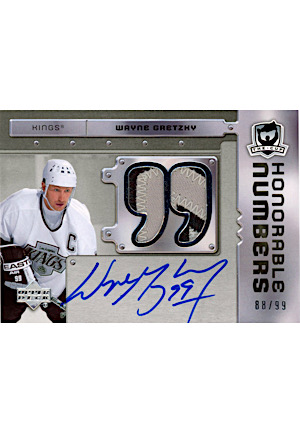 2006-07 Upper Deck The Cup Honorable Numbers Patch Wayne Gretzky Autographed (88/99)