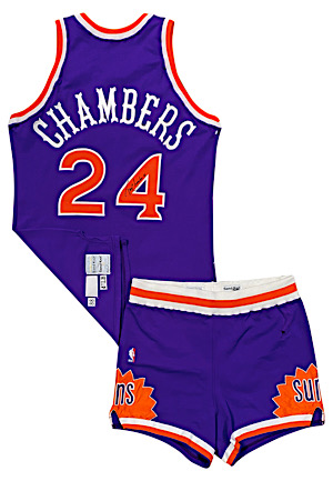 1988-89 Tom Chambers Phoenix Suns Game-Used & Autographed Road Uniform (2)(MEARS A10 • Full PSA/DNA)