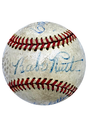 Babe Ruth & Others Multi-Signed OAL Baseball (Full PSA/DNA)