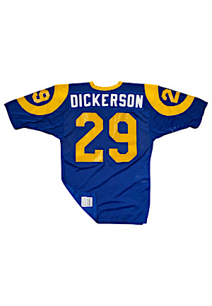 Mid 1980s Eric Dickerson Los Angeles Rams Game-Used Home Jersey (PE Custom Neck Alteration)