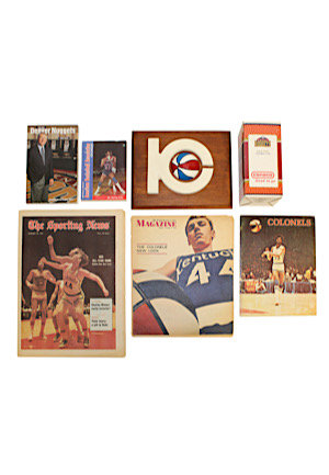 Grouping Of Vintage ABA & NBA Magazines, Media Guides, Plaque & More