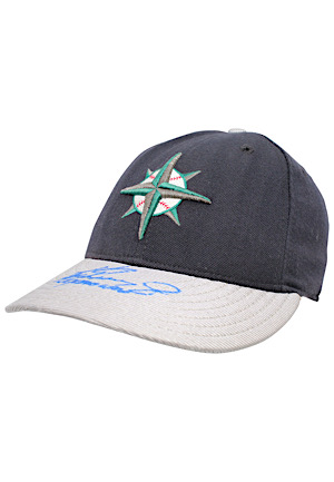 1994 Ken Griffey Jr. Seattle Mariners Spring Training Game-Used Autographed & Inscribed "Game Used" Cap (Full JSA)