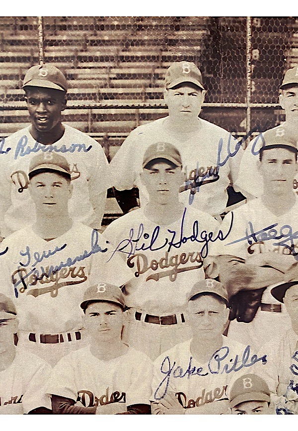 Lot Detail - 1947 Brooklyn Dodgers Infield Autographed Photo With