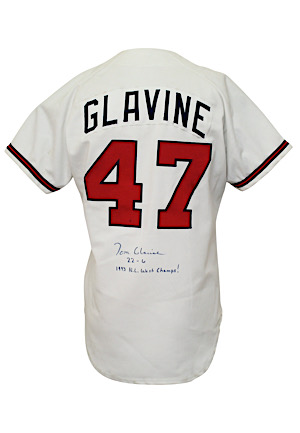 1993 Tom Glavine Atlanta Braves Autographed Salesman Sample Home Jersey