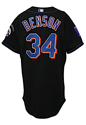 2004 Kris Benson New York Mets Game-Used Black Alternate Jersey