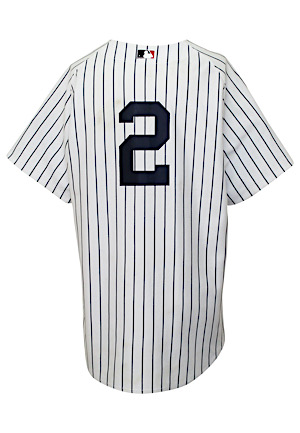2002 Derek Jeter New York Yankees Game-Used Home Jersey (Steiner Hologram)