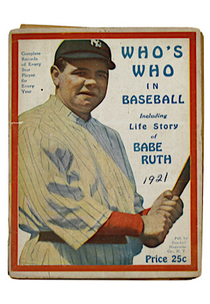 1921 Babe Ruth "Whos Who In Baseball" Booklet