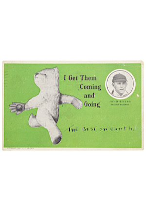 1908 Johnny Evers Chicago Cubs Original Postcard