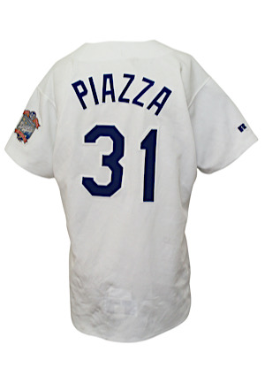 1998 Mike Piazza Los Angeles Dodgers Game-Used Home Jersey