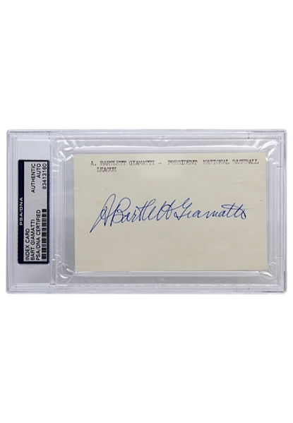 Bart Giamatti Autographed Index Card (PSA/DNA Authentic Auto)