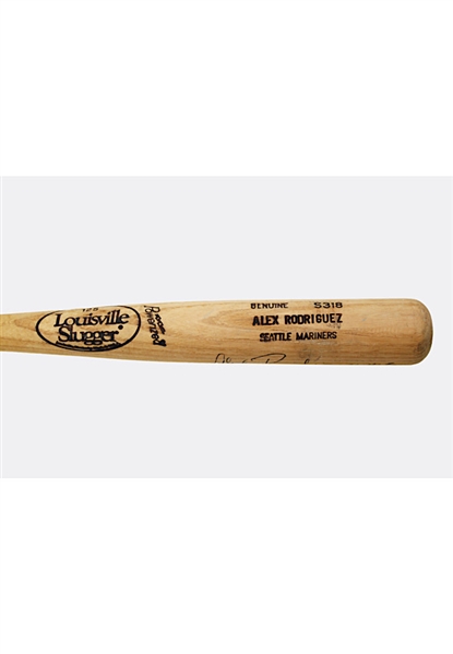 1994 Alex Rodriguez Seattle Mariners Rookie Game-Used & Autographed Bat (PSA/DNA GU 8)