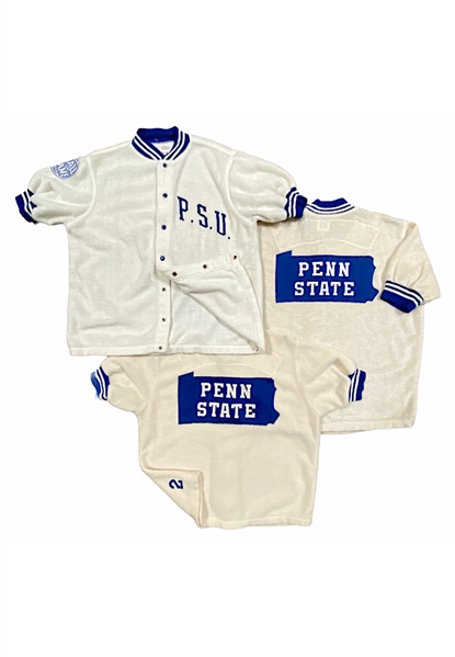 1960s Penn State Nittany Lions Player-Worn Fleece Warm-Up Jackets (3)(Rare Hall Of Fame Founder Patch)