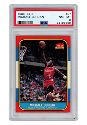 1986 Fleer Basketball Complete Set Plus Stickers (Michael Jordan RC #57 PSA NM-MT 8)