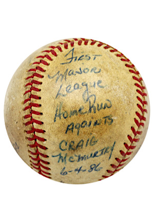 6/4/1986 Barry Bonds Pittsburgh Pirates First MLB Home Run Game-Used Baseball (Gift From Bonds To His Financial Advisor • Family & JT Sports LOAs • Hobby Fresh)