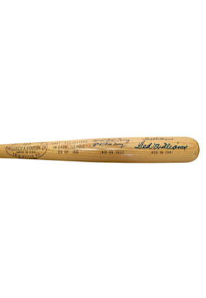 Ted Williams & Bill Terry "Last .400 Hitters" Dual-Signed LE Bat