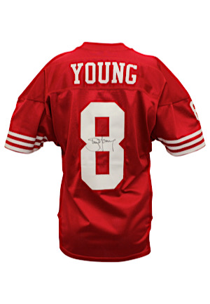 1995 Steve Young San Francisco 49ers Game-Used & Autographed Home Jersey (49ers Fan Club LOA)