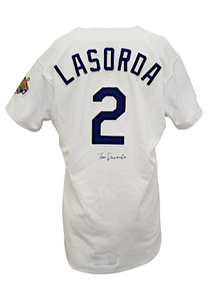 1996 Tommy Lasorda Los Angeles Dodgers Manager-Worn & Autographed Home Jersey (Final Season)