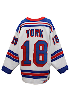 1999-00 Mike York New York Rangers Game-Used White Millennium Jersey (Custom Team Tagging • Rangers LOA)