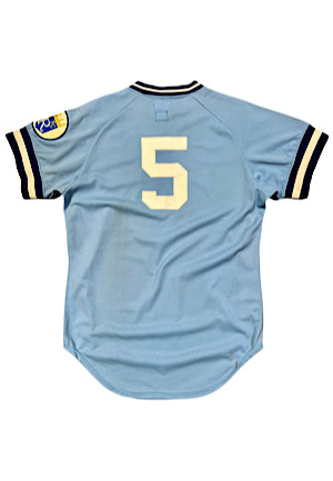 1977 George Brett Kansas City Royals Game-Used & Signed Road Jersey (MEARS A10 • JSA)