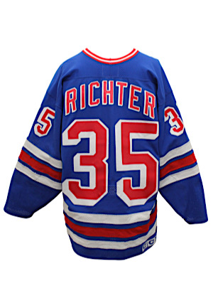 1991-92 Mike Richter New York Rangers Game-Used Road Jersey