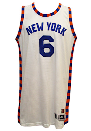 2015-16 Kristaps Porzingis New York Knicks Rookie Game-Used Retro Jersey