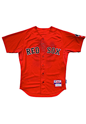2013 Dustin Pedroia Boston Red Sox Game-Used Alternate Jersey (Boston Strong Patch • MLB Auth)