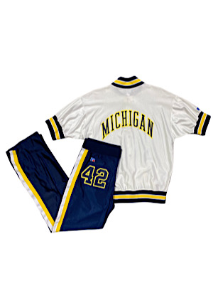 Early 1990s Michigan Wolverines Player Worn Warm-Up Suit #42 (2)