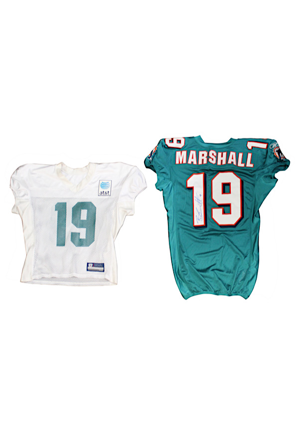 Lot Detail - 2011 Brandon Marshall Miami Dolphins Game-Issued & Autographed  Jersey & Player Worn Practice Jersey (2)