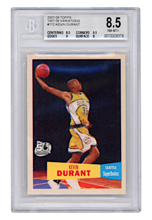 2007-08 Topps 1957-58 Variations Kevin Durant #112 (Beckett NM-MT+ 8.5)