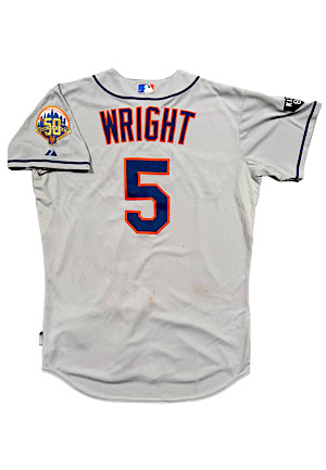 4/18/2012 David Wright NY Mets Game-Used Road Jersey (Ties Mets All-Time RBI Record • Photo-Matched • MLB Auth & Mets)