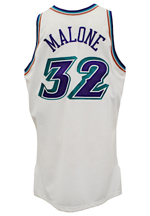 1996-97 Karl Malone Utah Jazz Game-Used Home Jersey