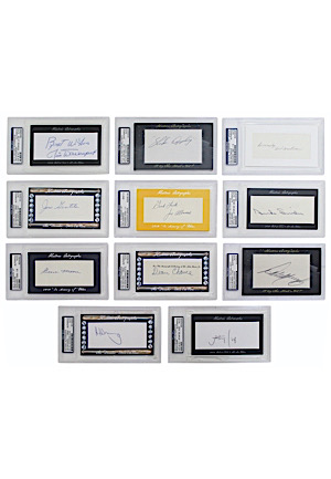 Grouping Of Autographed Historic & "In Memory Of" Cards Including Appling, Snider & Others (11)(All PSA/DNA Authentic Auto)