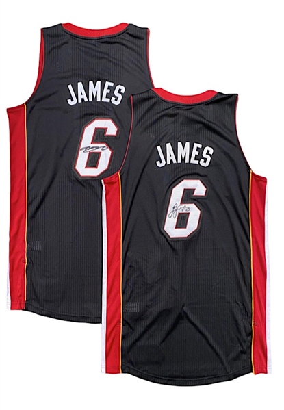 Circa 2011 LeBron James Miami Heat Autographed Pro Cut Jerseys (2)