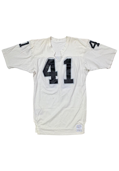Late 1970s Phil Villapiano Oakland Raiders Game-Used Jersey (Repairs & Custom Neck Alteration)