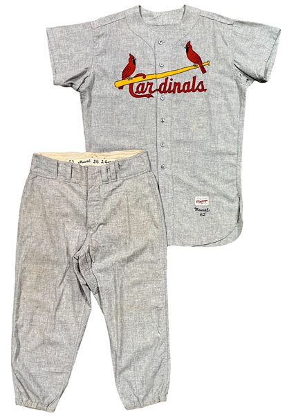 1962 Stan Musial St. Louis Cardinals Game-Used Spring Training Flannel Uniform (2)(Player LOA)
