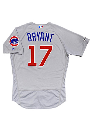 2019 Kris Bryant Chicago Cubs Game-Used 5 Home Run Road Jersey (Photo-Matched)