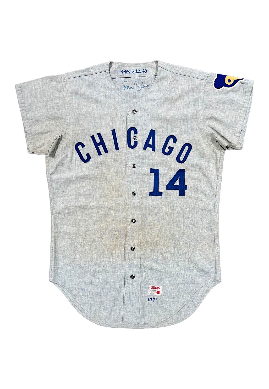 Lot Detail - 1971 Ernie Banks Chicago Cubs Game-Used & Signed Road Flannel  Jersey (Graded 10 • Likely Last Road Jersey Ever Worn)